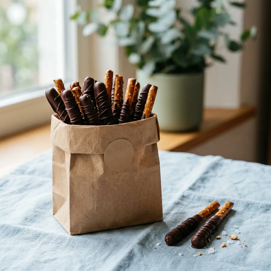 Kraft bag of chocolate covered pretzel sticks